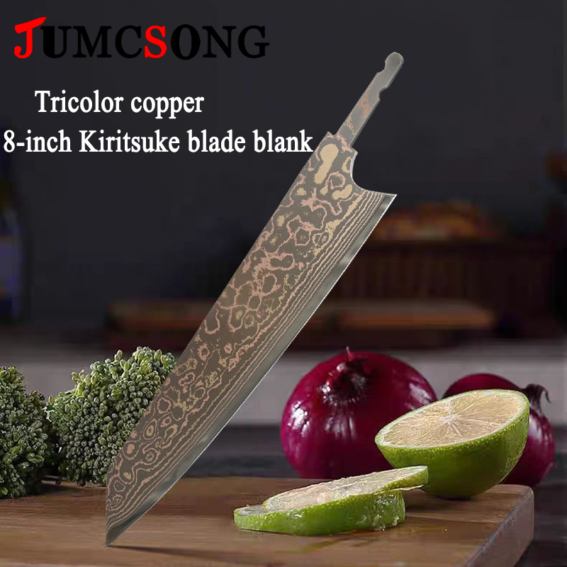Kitchen Gadgets Best - JUMCSONG Tricolor Koper Kiritsuke Blade Blank