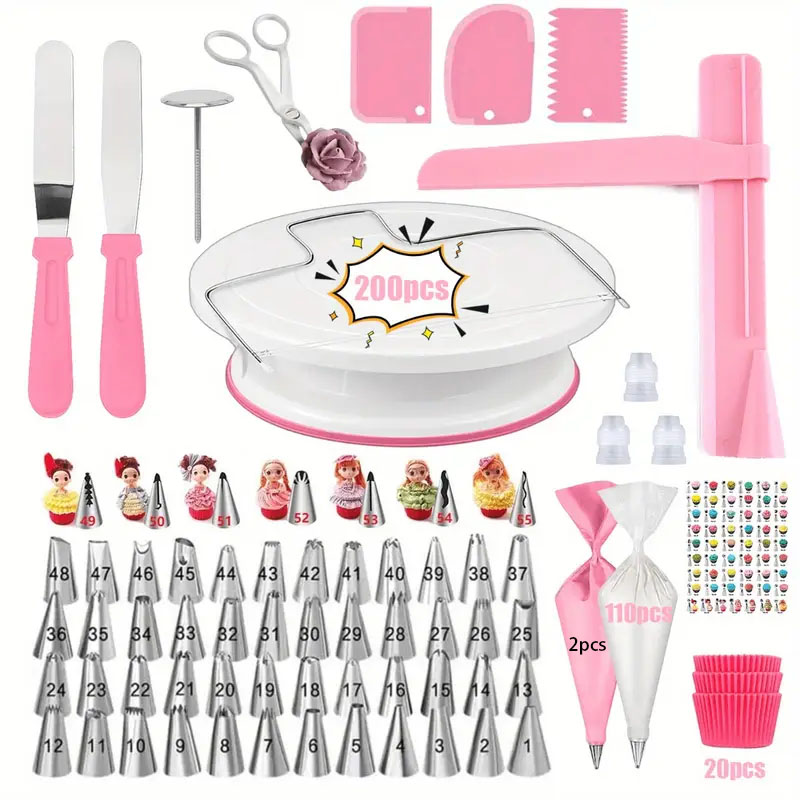 Cake Decorating Turntable - 200 STKS Ultieme Cake Draaitafel Decoreren