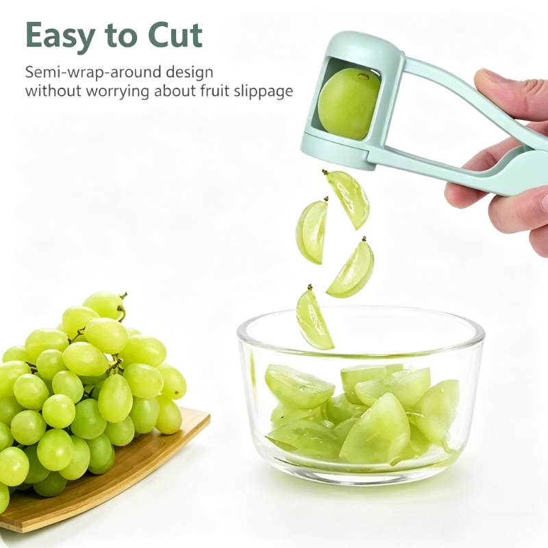 Kitchen Gadgets In China - Tomatensnijder Cutter Druivenhulpmiddelen Kersen Fruitsalade Splitter