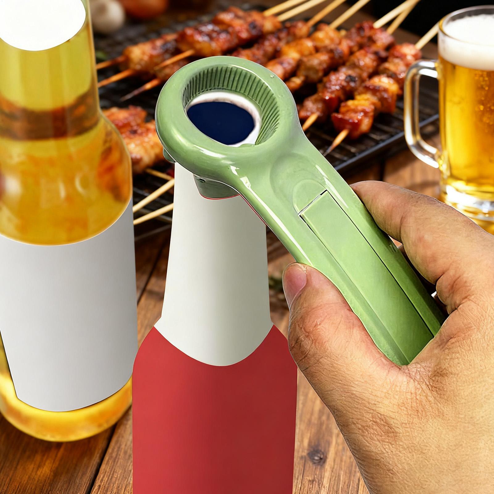 Kitchen Gadgets Built In - Groene multifunctionele flesopener, draagbare antislip, veilige