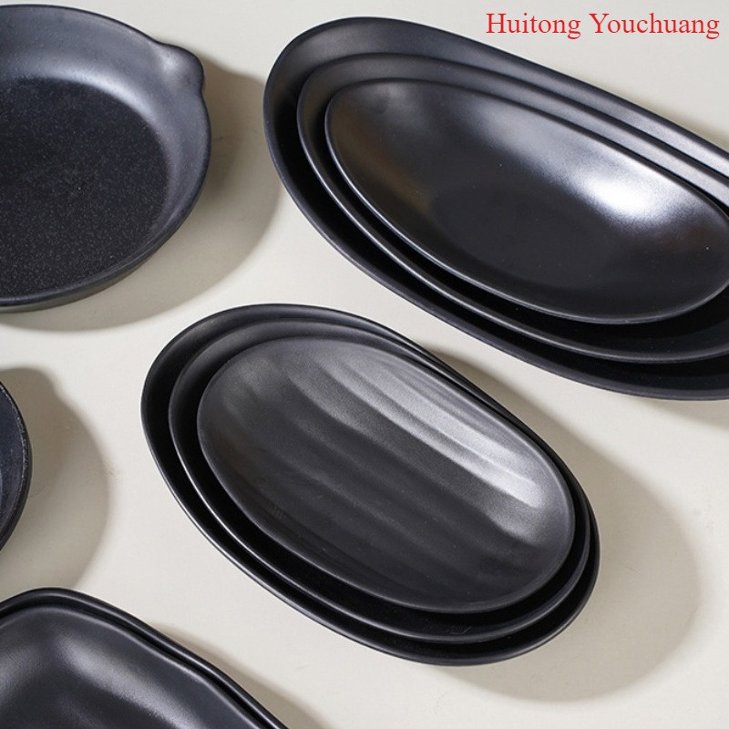 Kitchen Gadgets Needed - 1PC Multifunctioneel dienblad Ovaal mat zwart