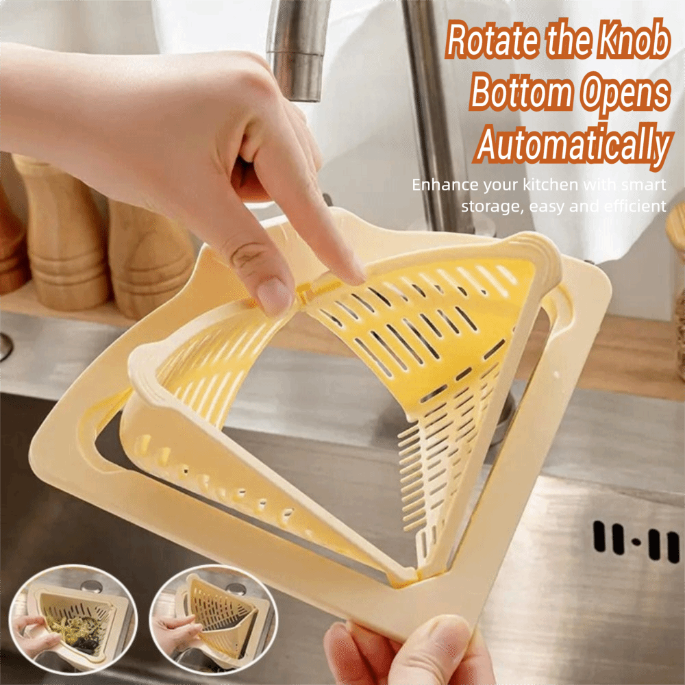Kitchen Gadgets Needed - Duurzame magnetische gootsteenafvoermand Driehoek Multifunctionele voedselafvalfiltermand