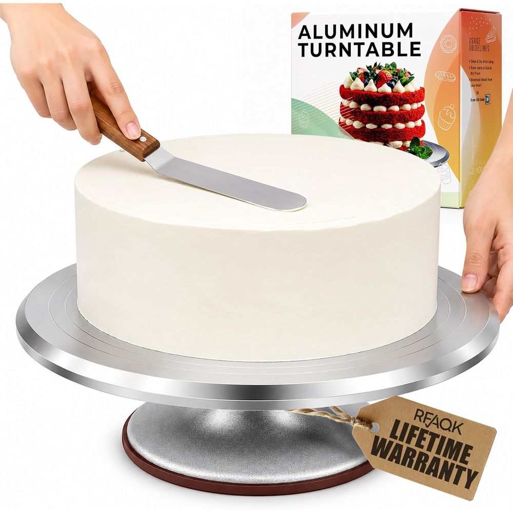 Cake Decorating Turntable - 12 inch draaibare taartplateau van aluminiumlegering,