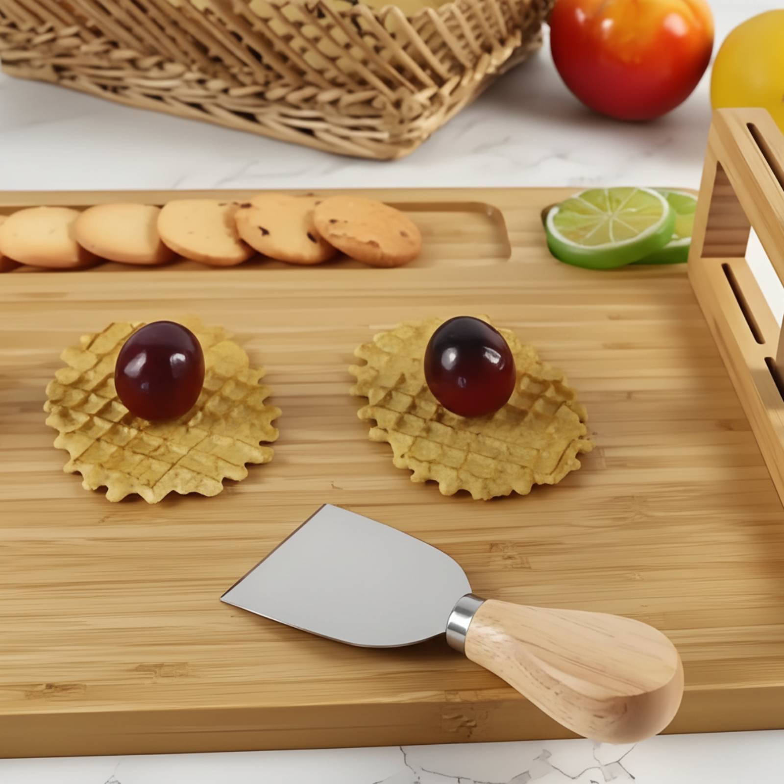Bamboo Cutting Board - 6-delige bamboe kaasplank en snijgereedschapset, voedselveilige